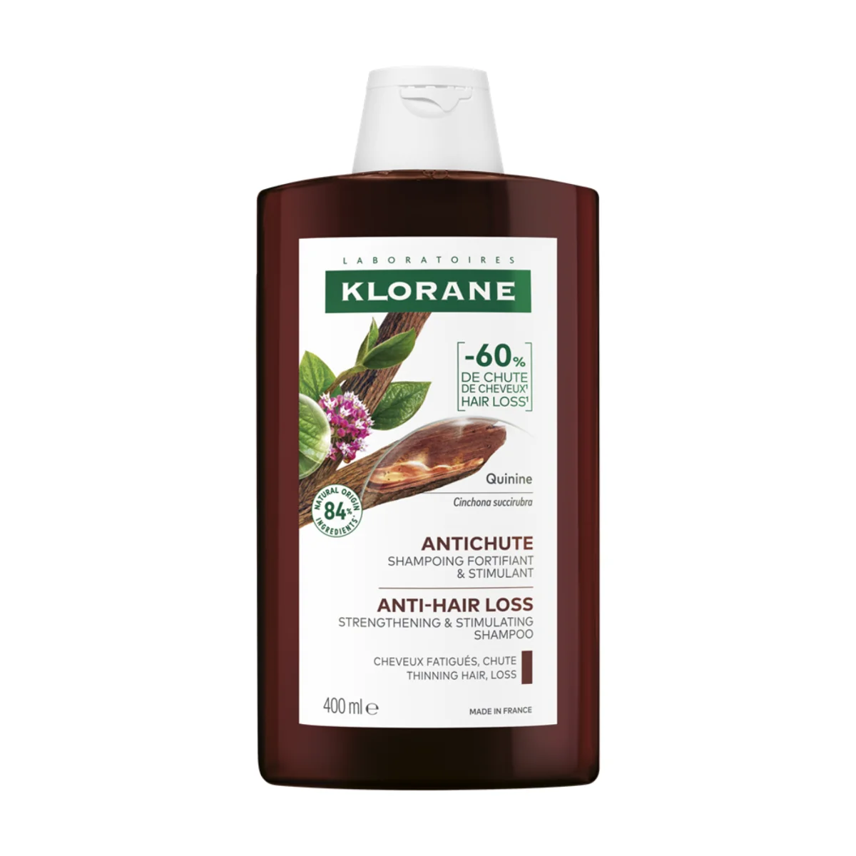 KLORANE Šampon při vypadání vlasů s chininem a BIO protěží alpskou 400 ml