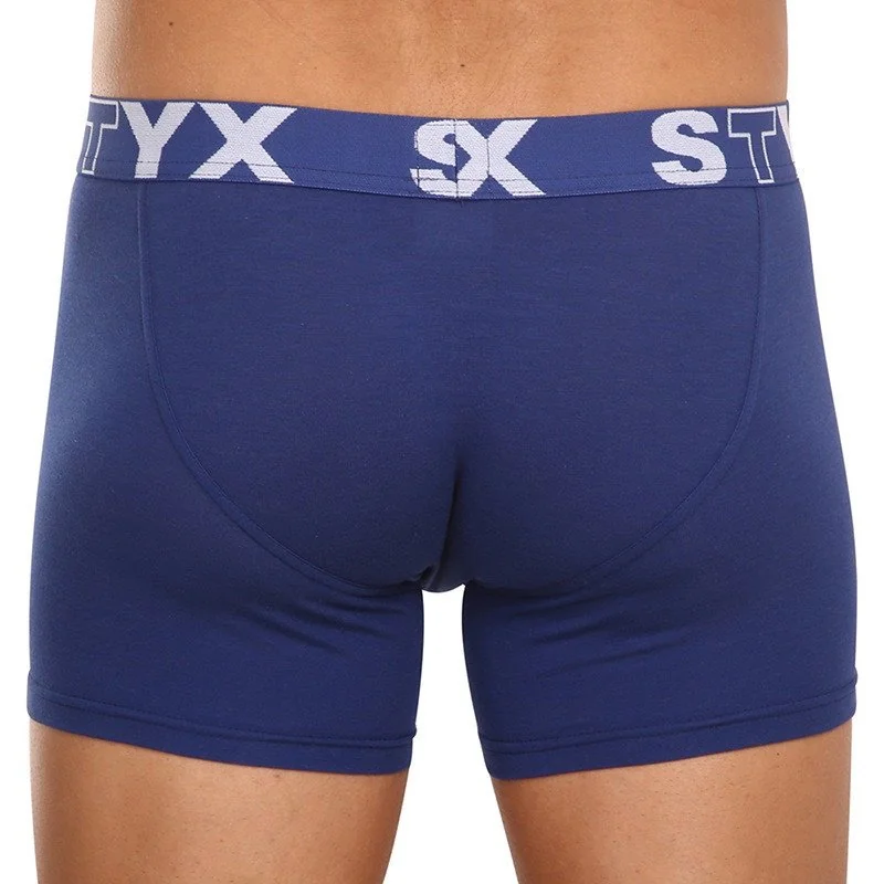 Styx Pánské boxerky long sportovní guma tmavě modré (U968) L