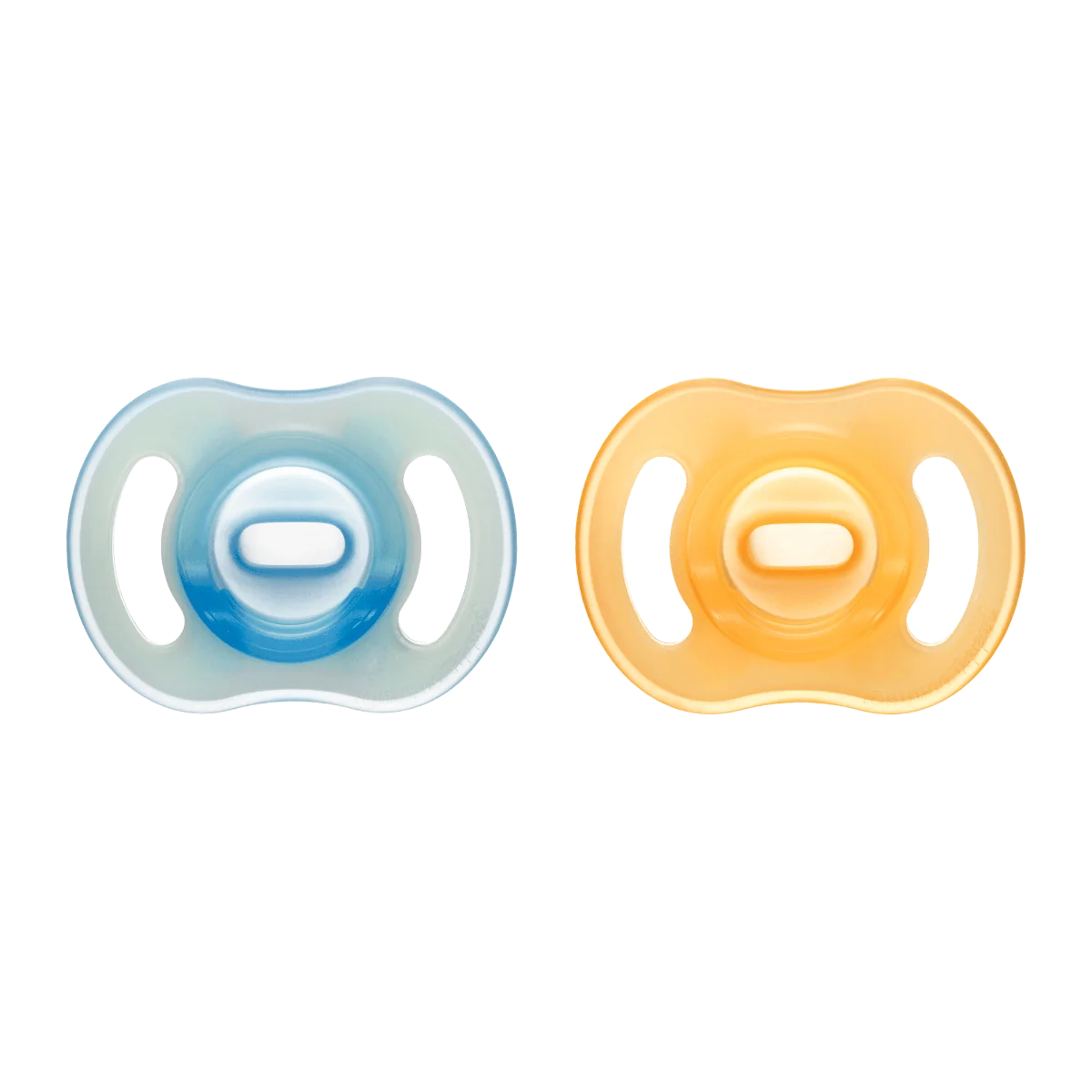 Tommee Tippee Silikonový dudlík Ultra-Light Night 6-18m 2 ks oranžová a modrá