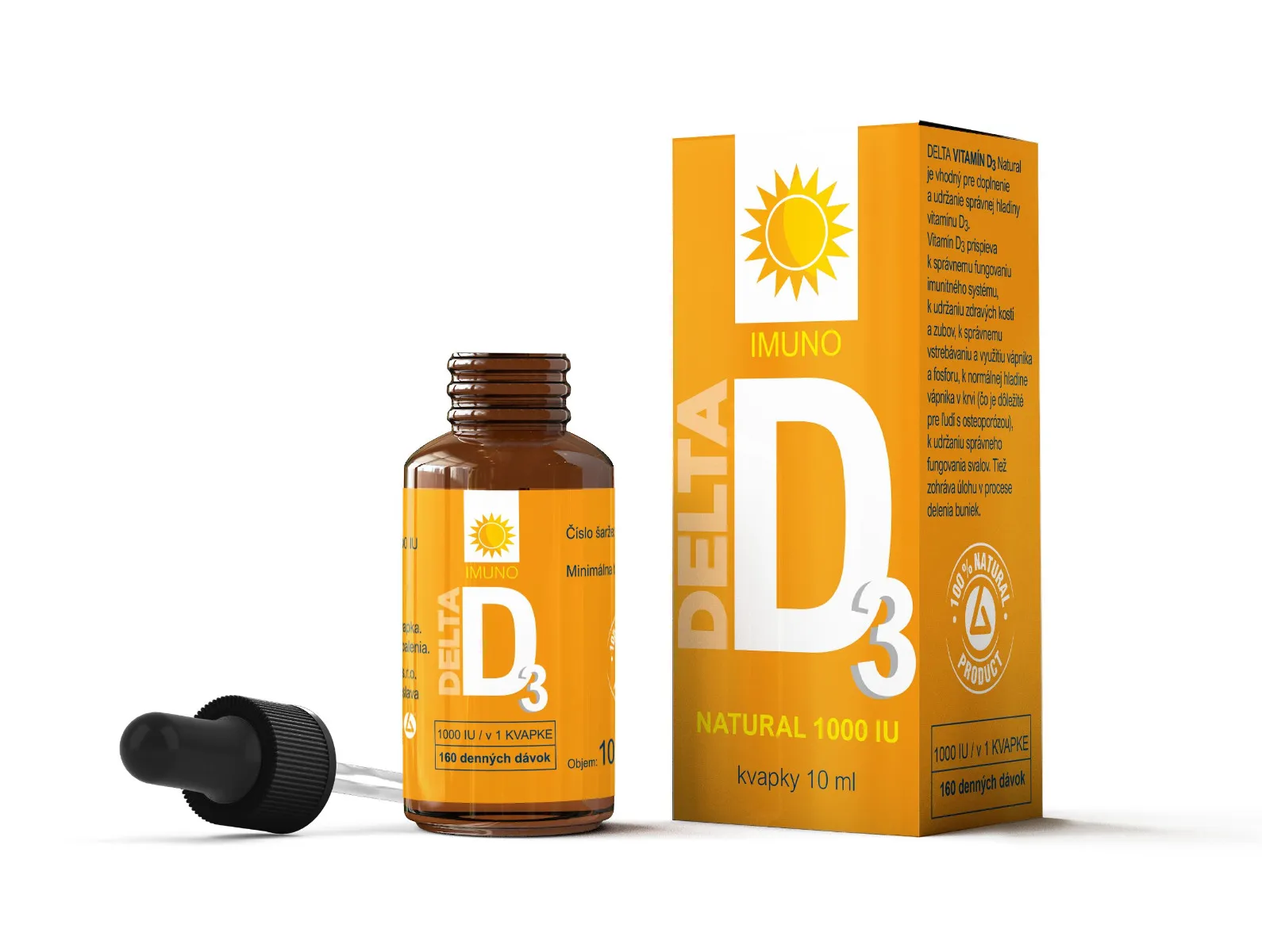 DELTA Vitamín D3 Natural 1000 IU kapky 10 ml