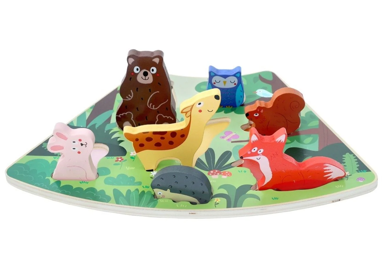 2Kids Toys Dřevěné puzzle Lesní zvířátka propojitelné, 7 dílů
