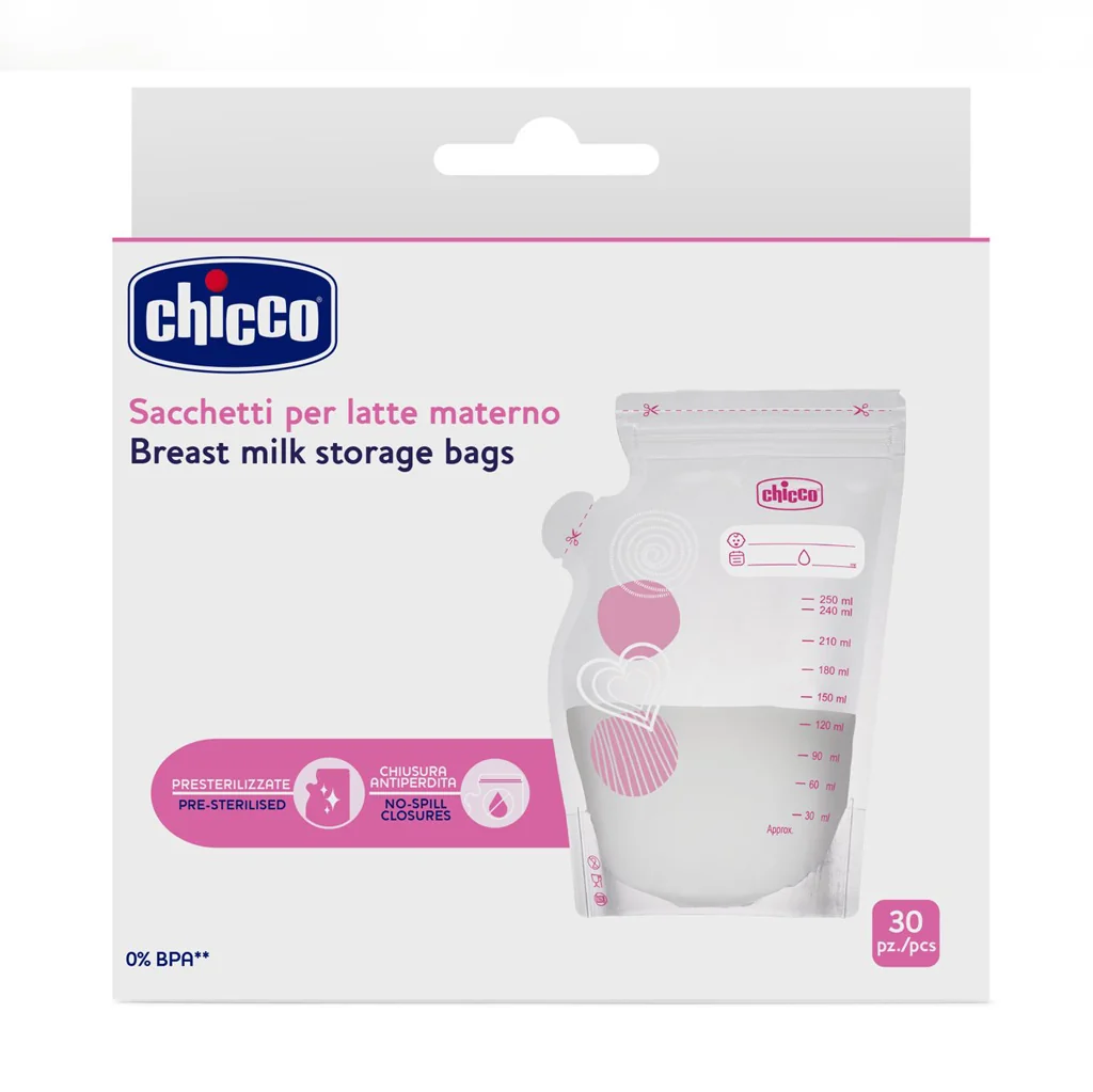 Chicco Sáčky na mateřské mléko 250 ml 30 ks