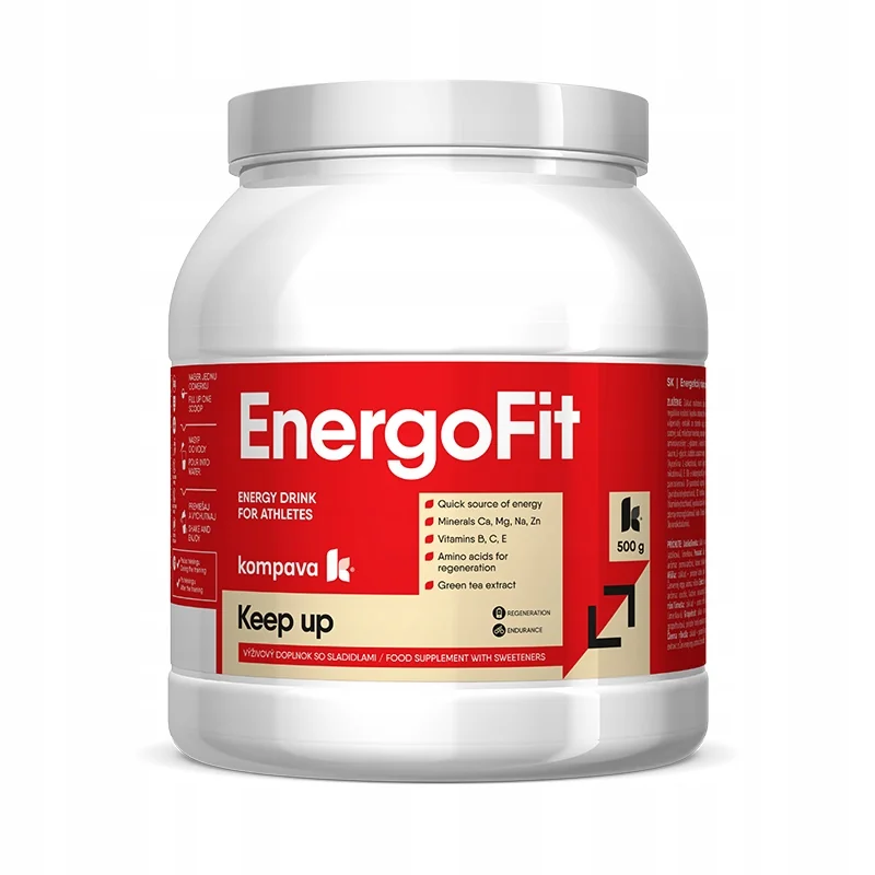 KOMPAVA Sportovní energetický nápoj EnergoFit 500g černý rybíz
