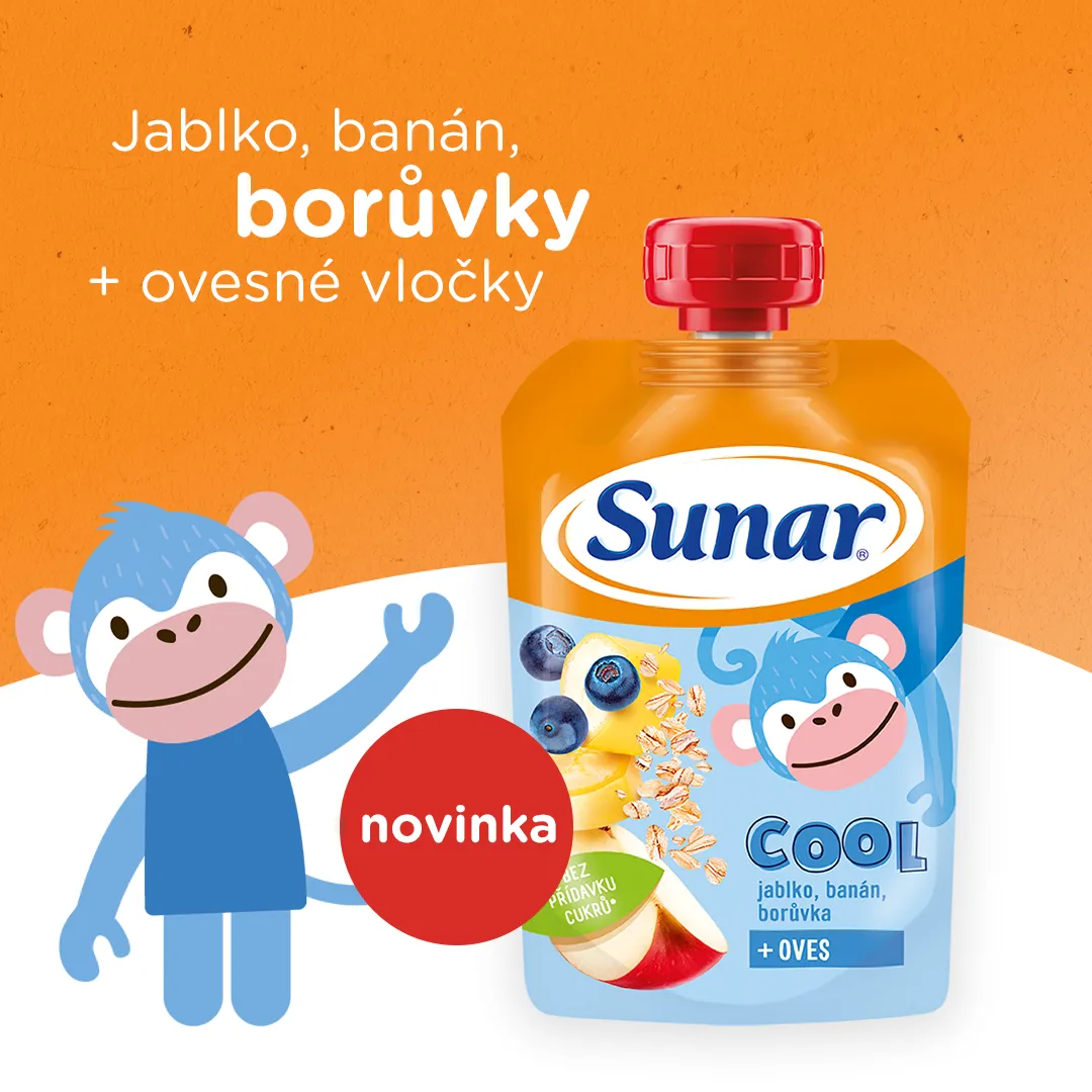 Sunar Cool Borůvka, banán, ovesné vločky kapsička 110 g