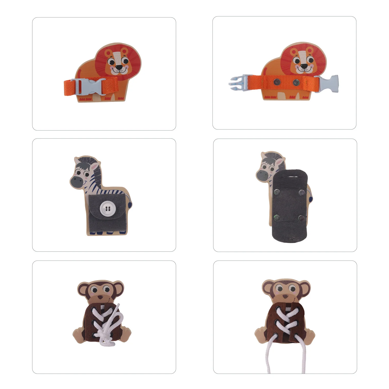 Zopa Dřevěné montessori puzzle, Wood, Hnědá