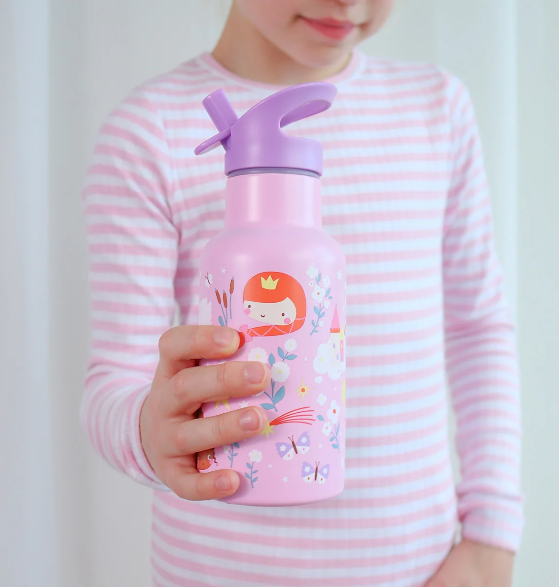 A Little Lovely Company nerezová láhev na pití, 350 ml - princezny