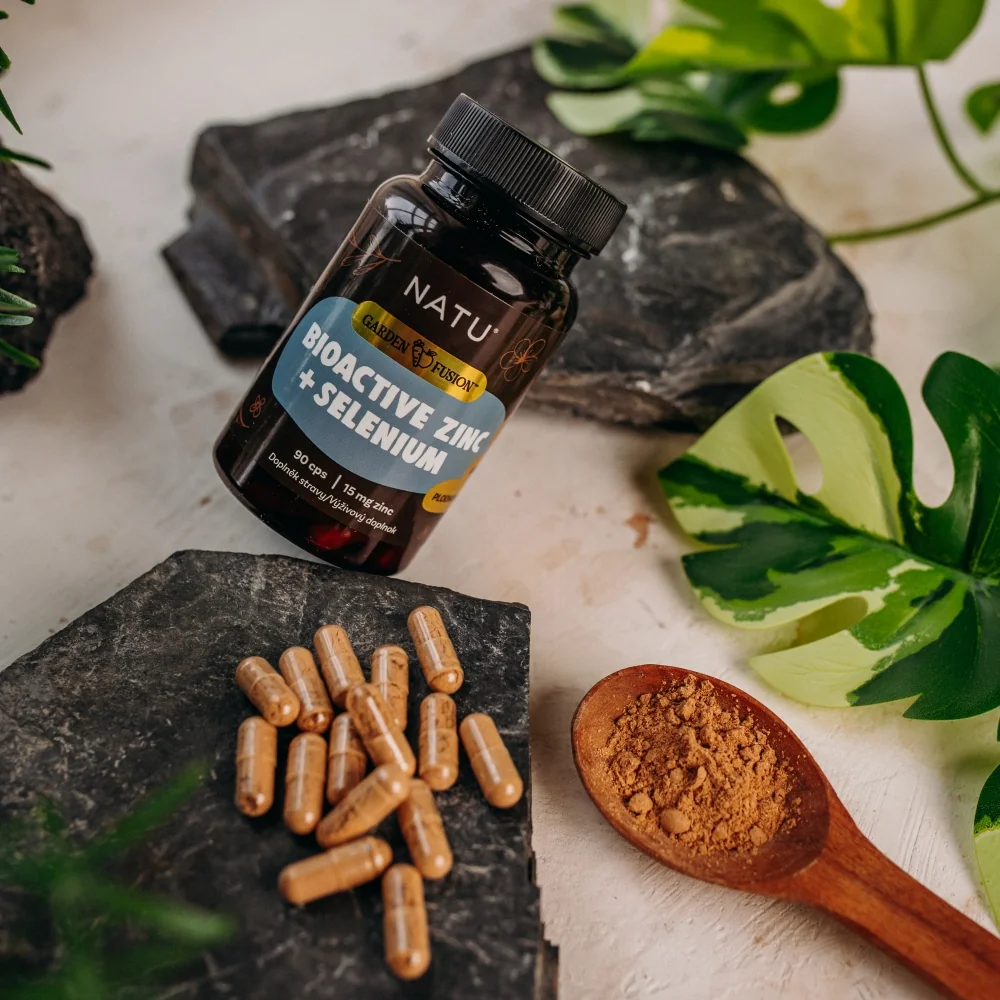 NATU Garden Fusion Bioaktivní zinek, selen a extrakt ze zeleného čaje 90 kapslí