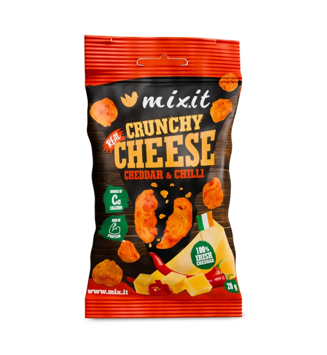 Mixit Křupavý sýr do kapsy Irský cheddar & chilli 20 g