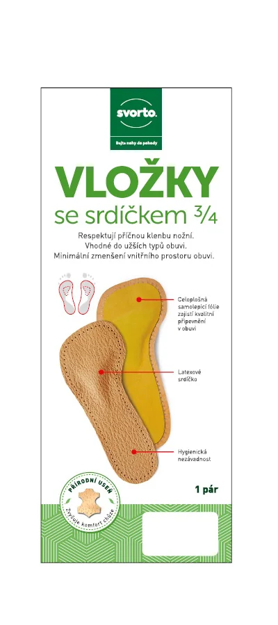 Svorto 004 Vložky se srdíčkem 3/4 vel. 35–36 1 pár