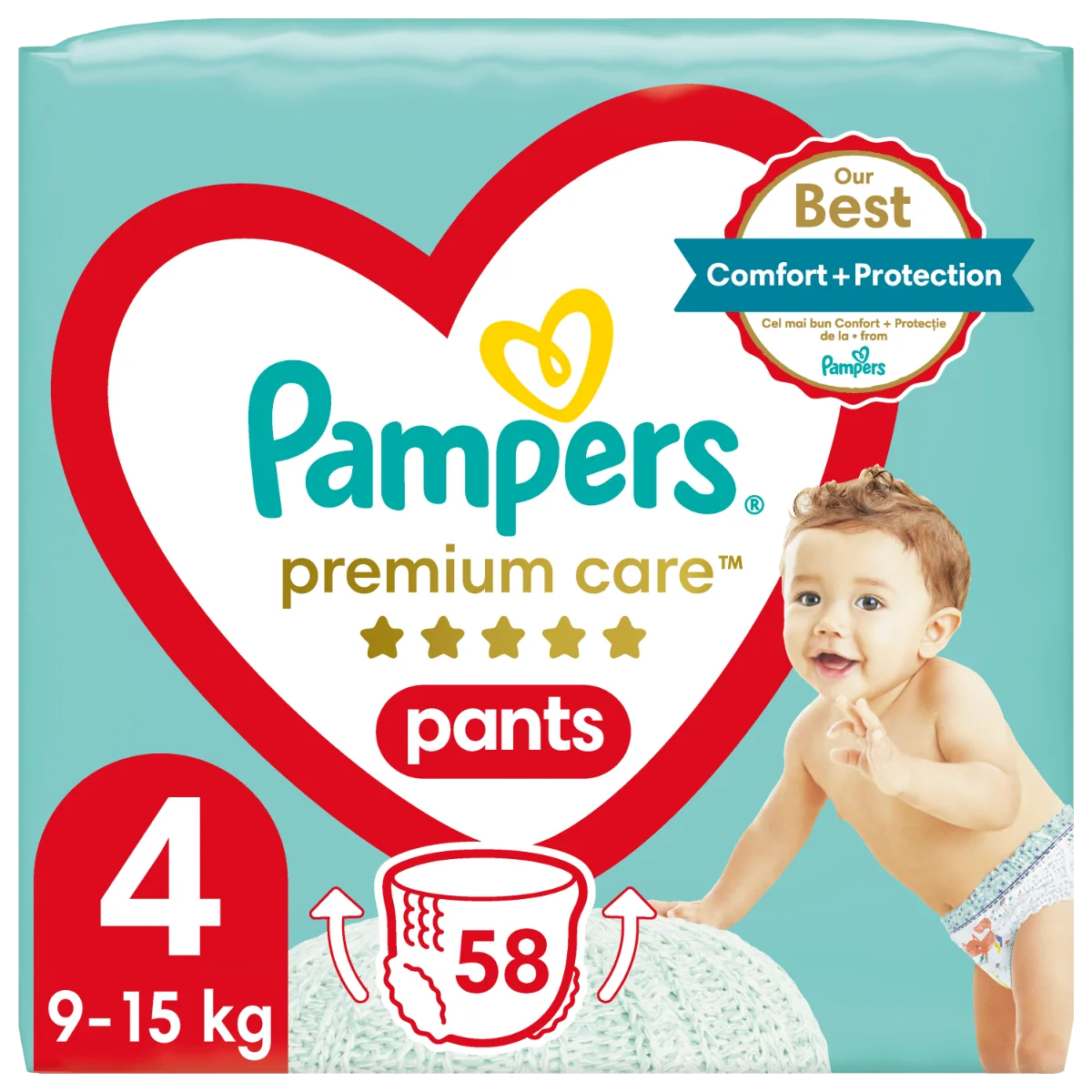 Pampers Premium Care Pants vel. 4 dětské plenkové kalhotky 58 ks