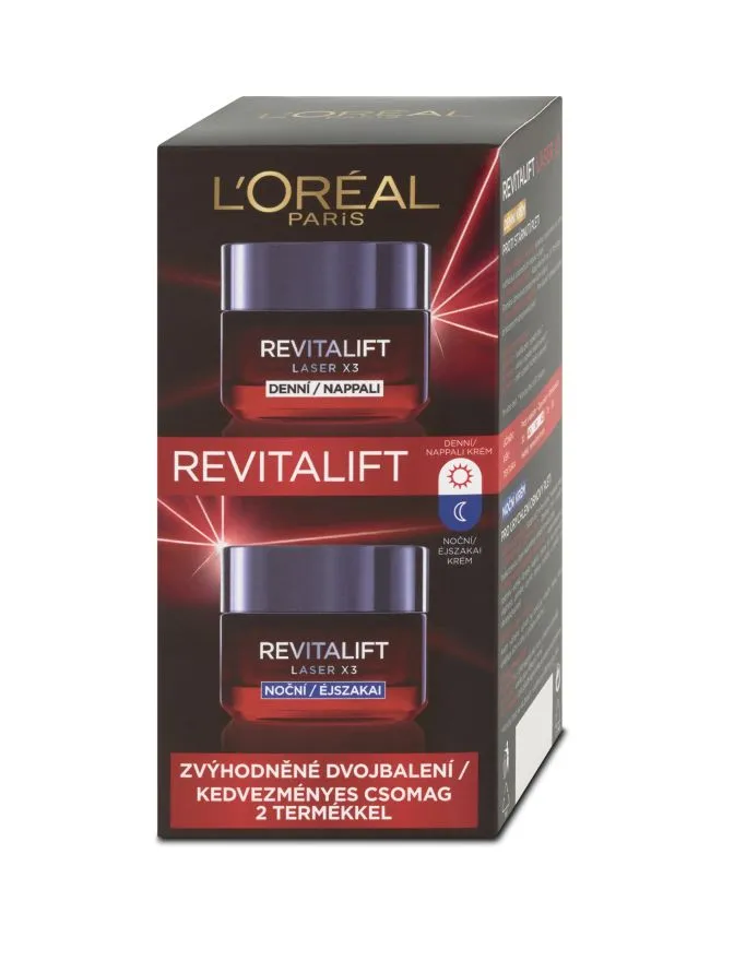 Loréal Paris Revitalift Laser X3 Denní a noční krém duopack 2x50 ml