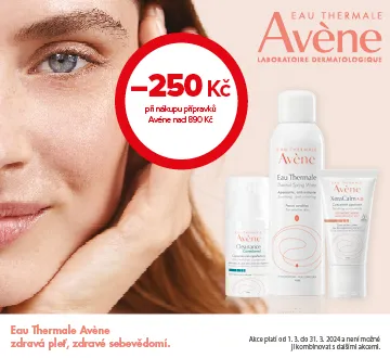 Avene 250 Kč nad 890 Kč (březen 2024)