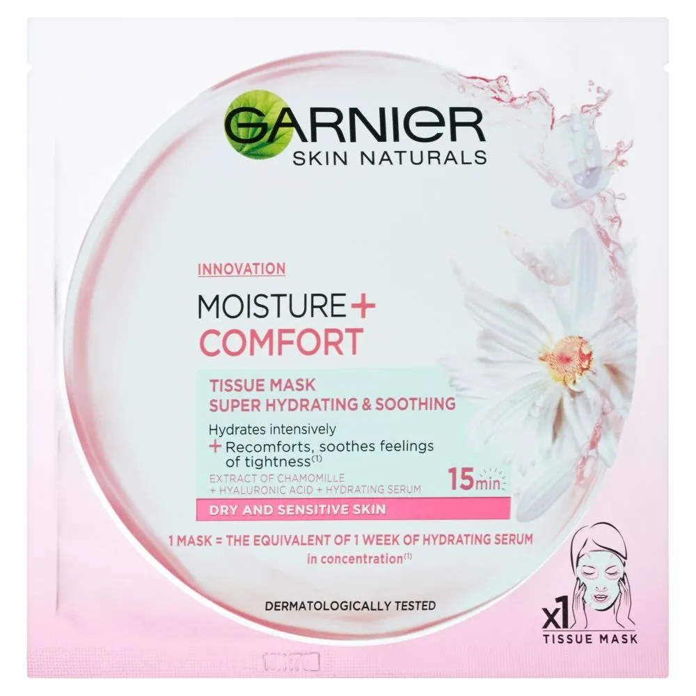 Garnier Moisture + Comfort superhydratační zklidňující textilní maska 32 g