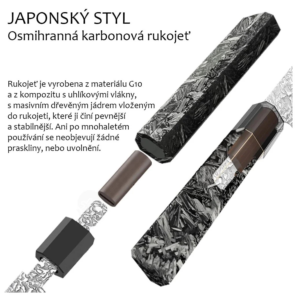 Dellinger Nůž Chef/Kiritsuke 215 mm Carbon Fiber Octagon®