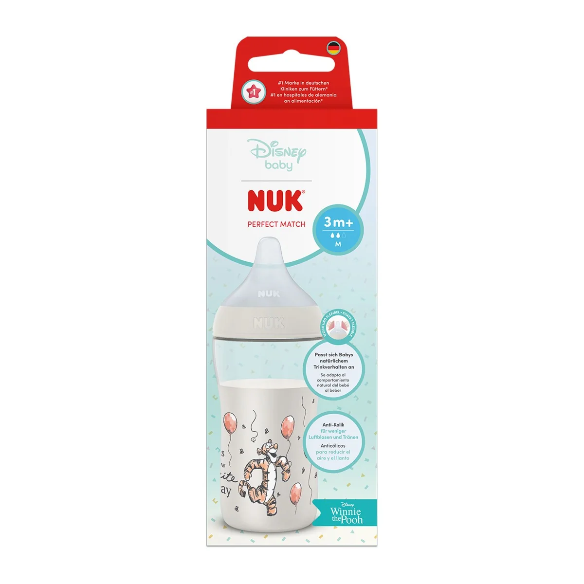 NUK Perfect Match Láhev Disney Tygřík 3m+ 260 ml 1 ks white