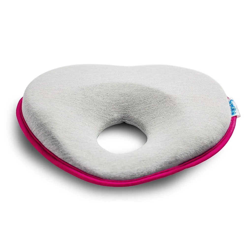 SENSILLO Ergonomický, tvarující polštářek pro miminko - šedý, růžový