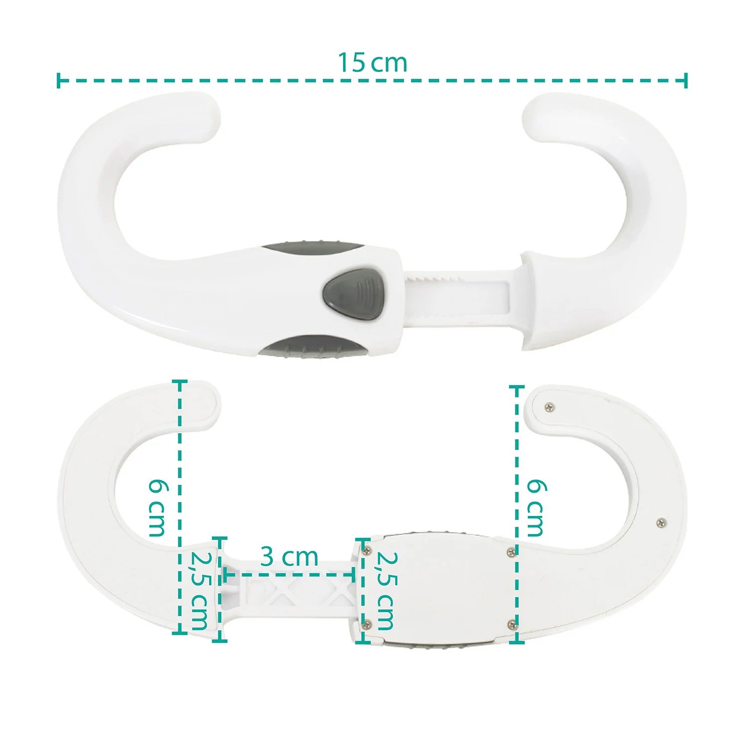 Zopa Zámek na úchyty skříněk U, white/grey