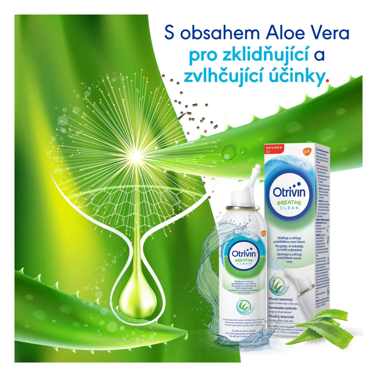 Otrivin Breathe Clean jemný nosní sprej s Aloe vera 100 ml