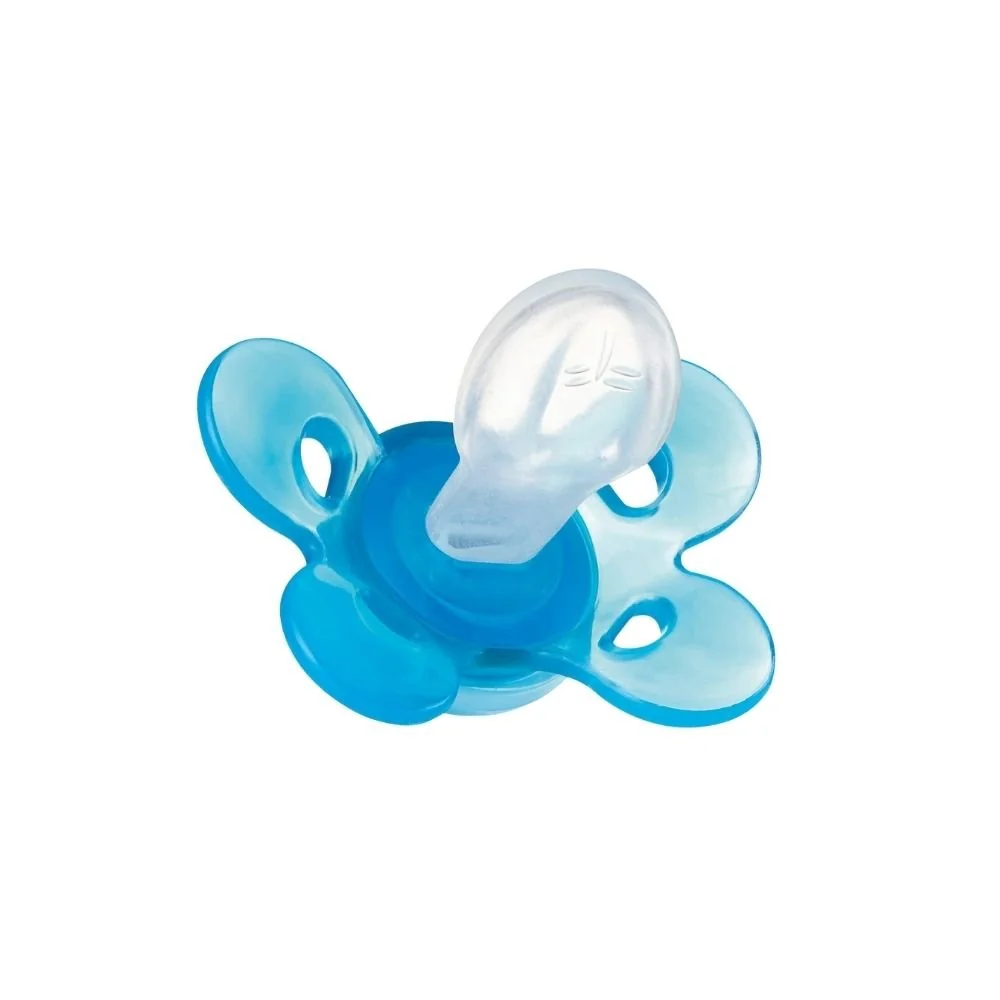 Chicco Dudlík Physio Comfort silikon noční 16-36m chlapec - kočka/hvězdy 2 ks