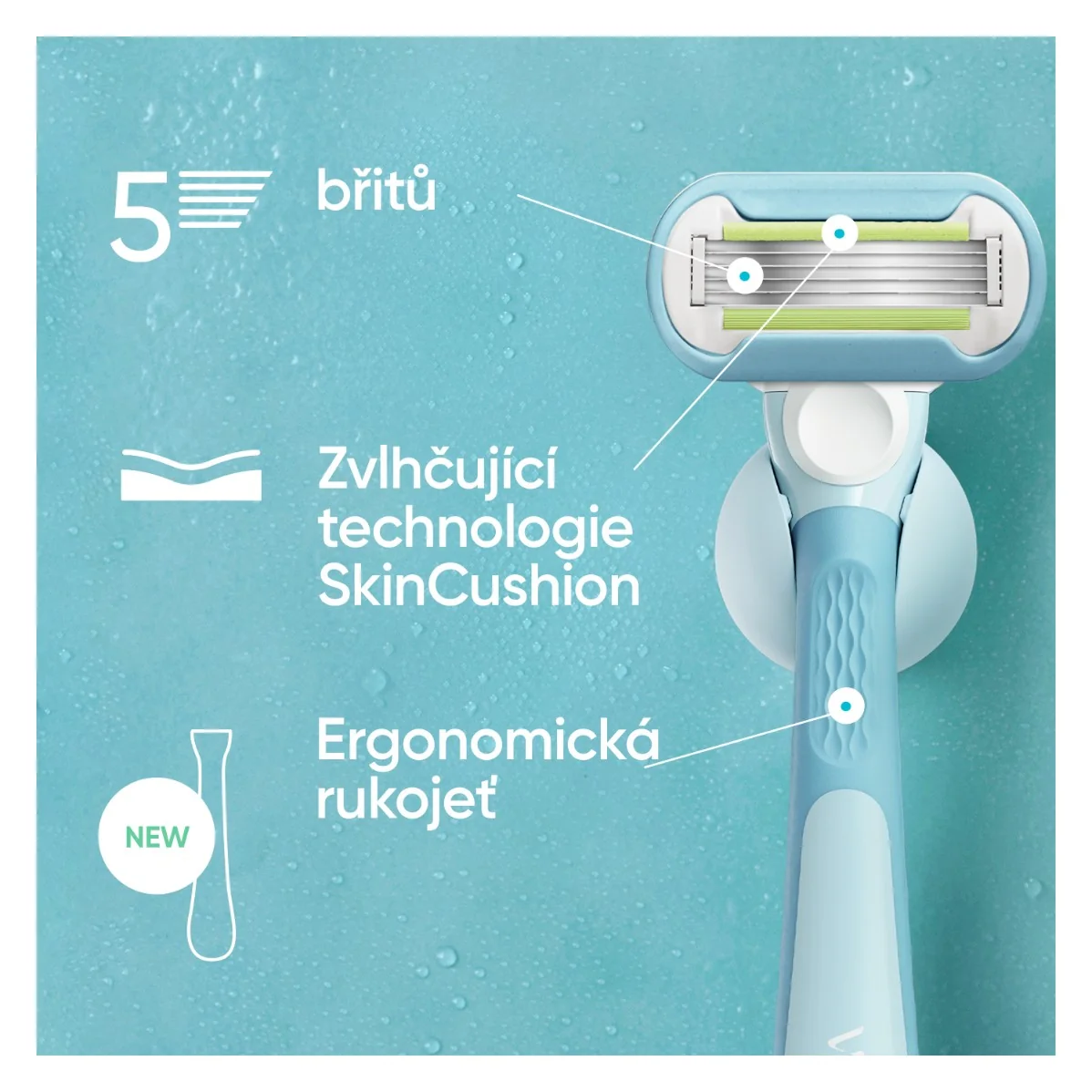 Gillette Venus Extra Smooth holicí strojek + holicí hlavice a nástěnný držáček 4 ks