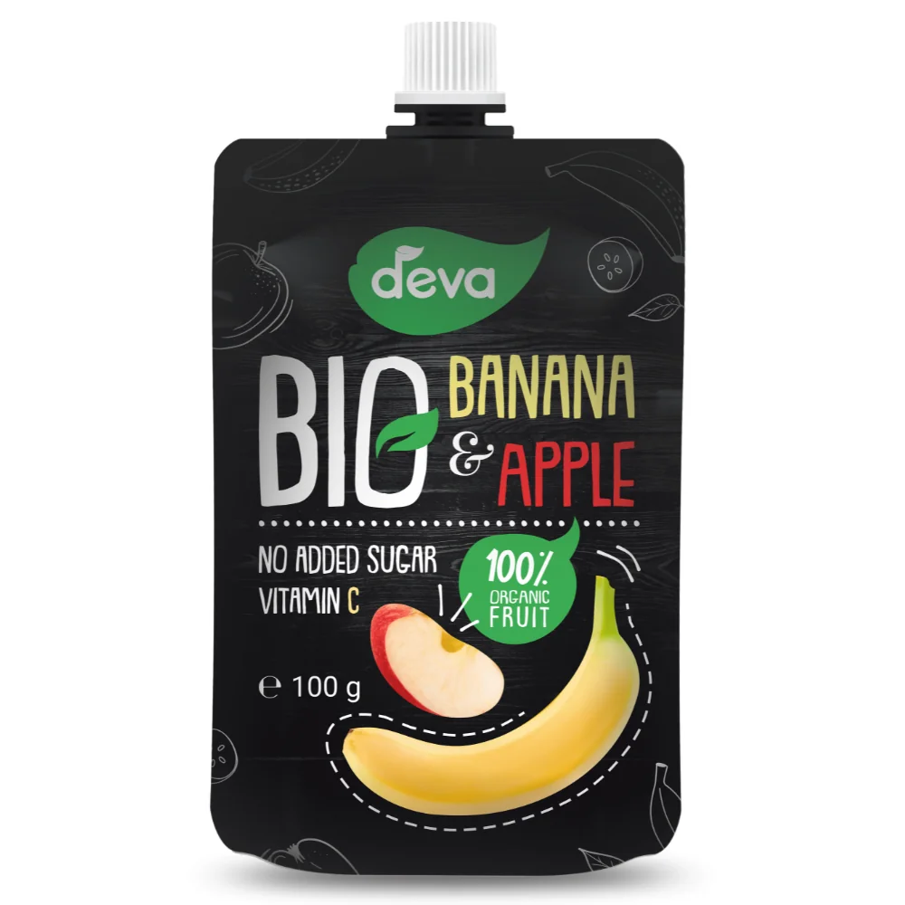 Deva BIO snack banán a jablko kapsička 100 g