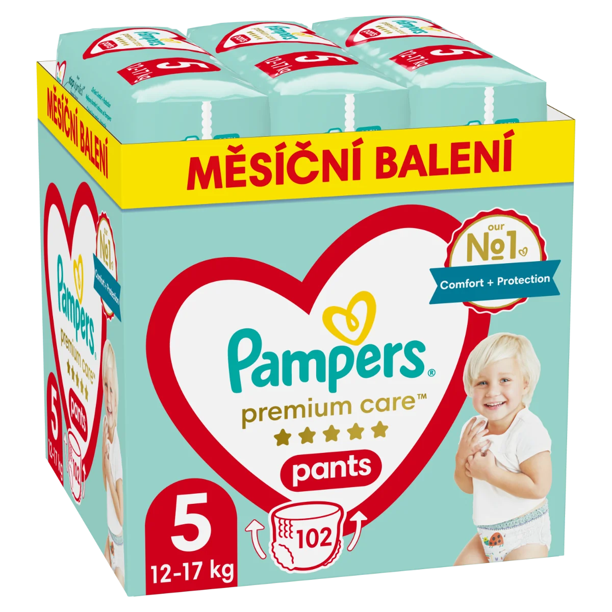 Pampers Premium Care Pants vel. 5 12–17 kg plenkové kalhotky 102 ks