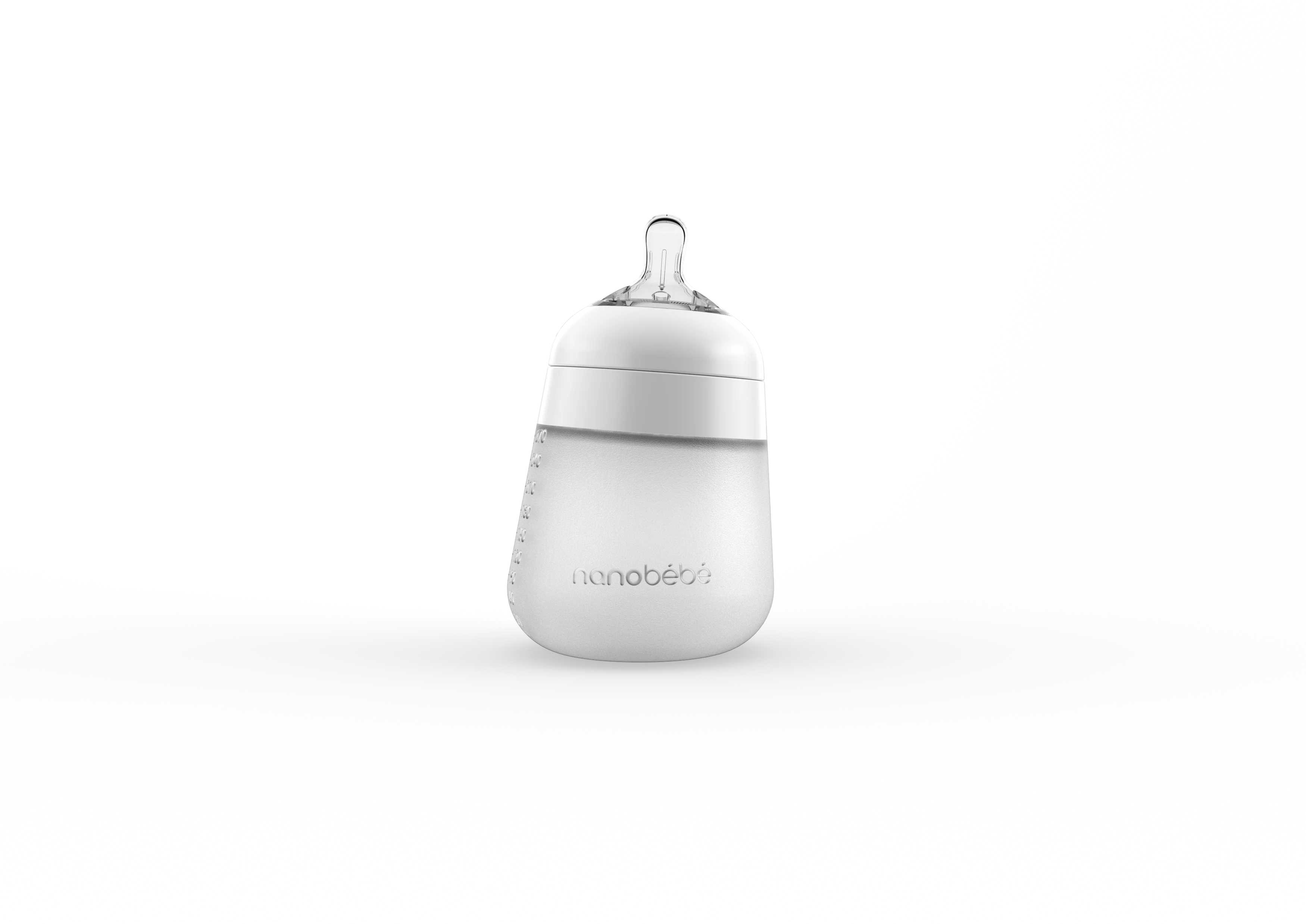 Nanobébé Silikonová dětská Flexy láhev 270ml 1ks - bílá