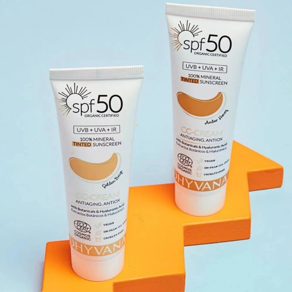 Dhyvana Přírodní minerální tónovací krém SPF50 Amber Honey 50 ml