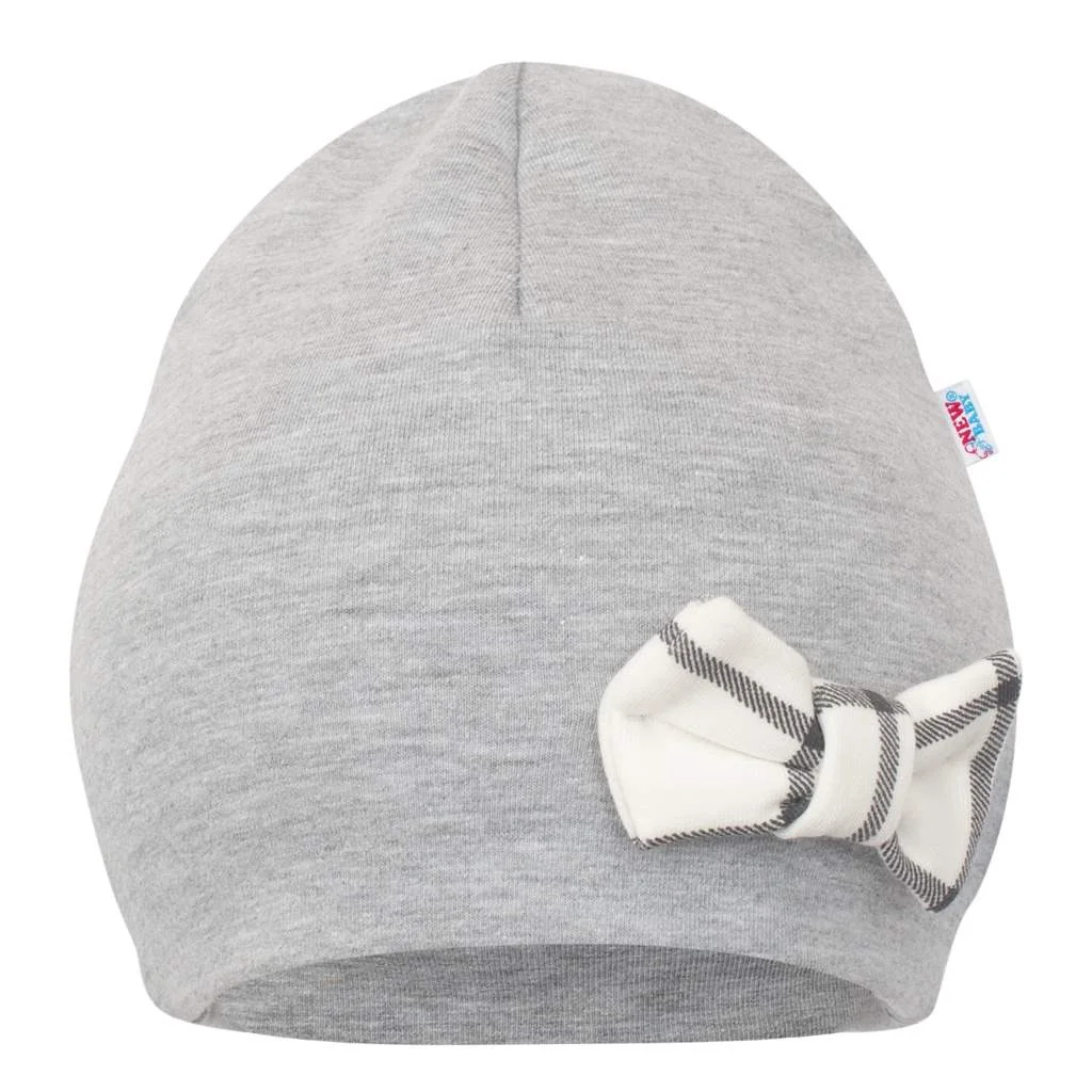 New Baby Kojenecká čepička s šátkem na krk  Missy šedá, vel. 86 (12-18m)