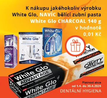 White Glo + NAVÍC WG Charcoal bělící pasta (duben 2024)
