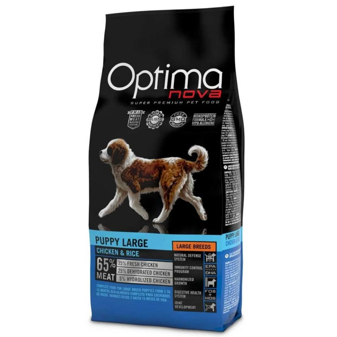 OPTIMAnova Dog Puppy Large Chicken & Rice 12 kg 