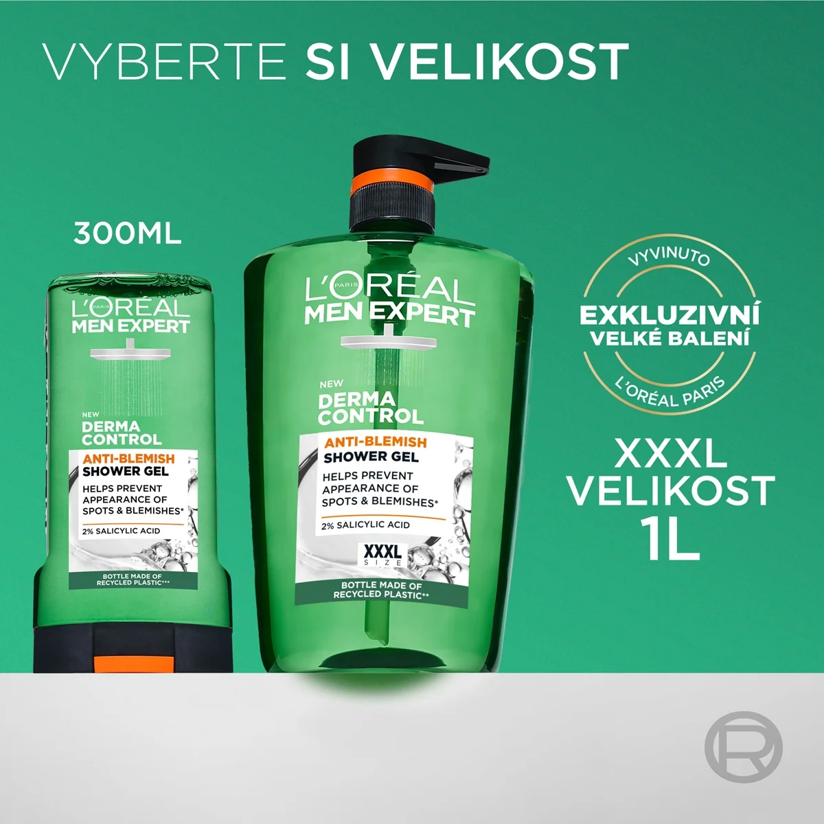 L'Oréal Paris Men Expert Derma Control sprchový gel proti nedokonalostem 1000 ml