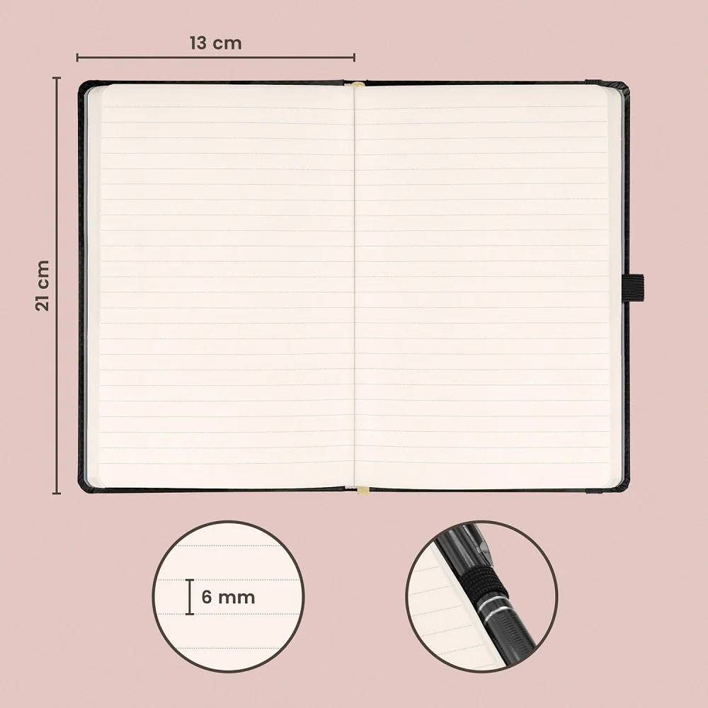 NOTIQUE Notes Elegantní, linkovaný 13 × 21 cm