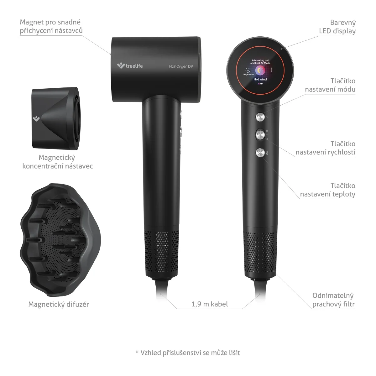 Truelife HairDryer D9 fén s ionizátorem