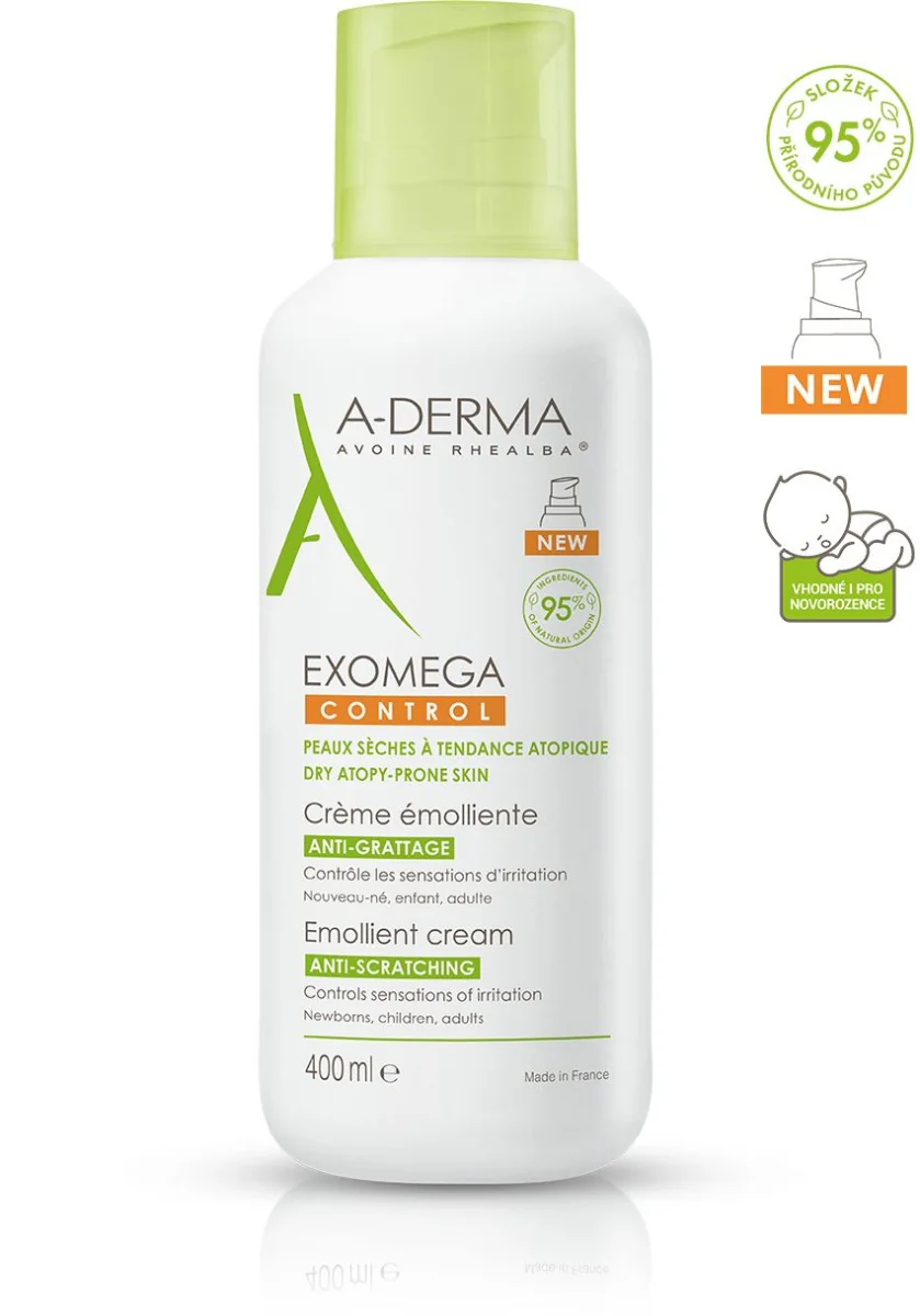 A-Derma Exomega Control Emolienční krém pro suchou kůži se sklonem k atopii 400 ml