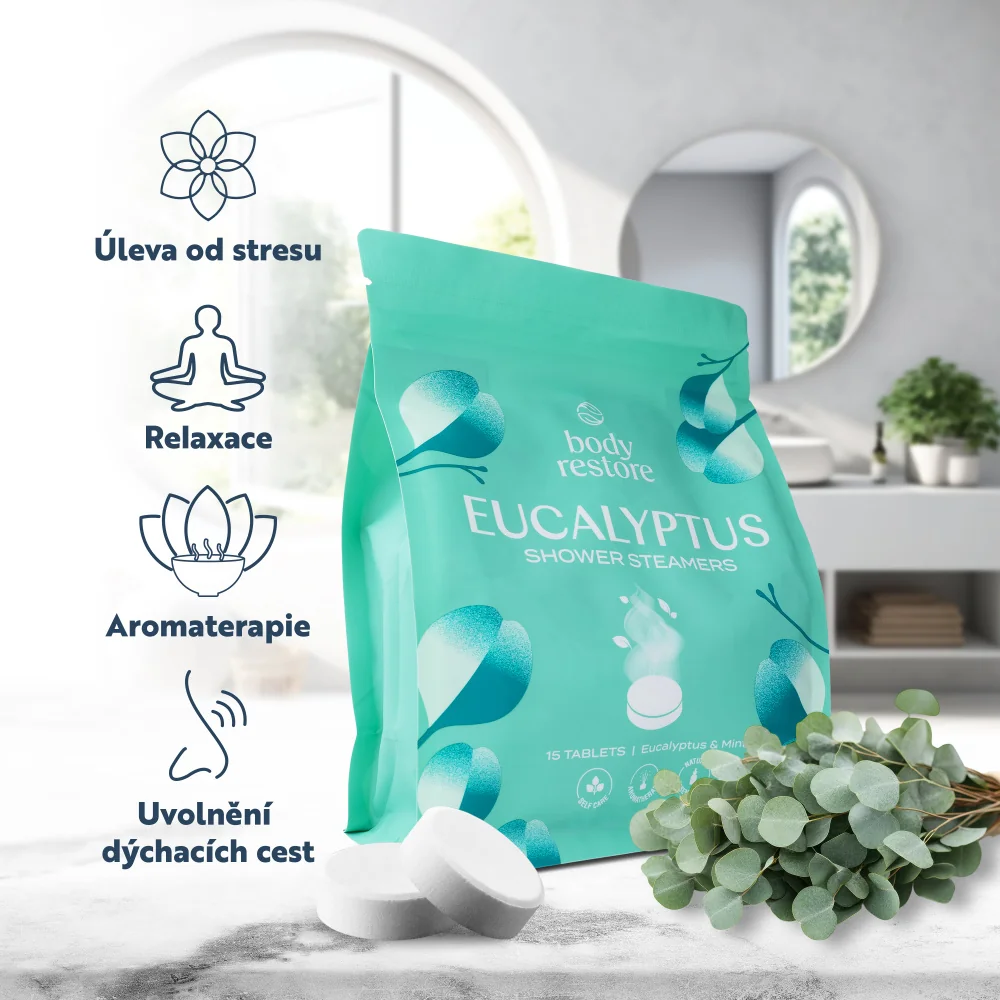 Body Restore Aromatické tablety do sprchy eukalyptus a máta 15 ks