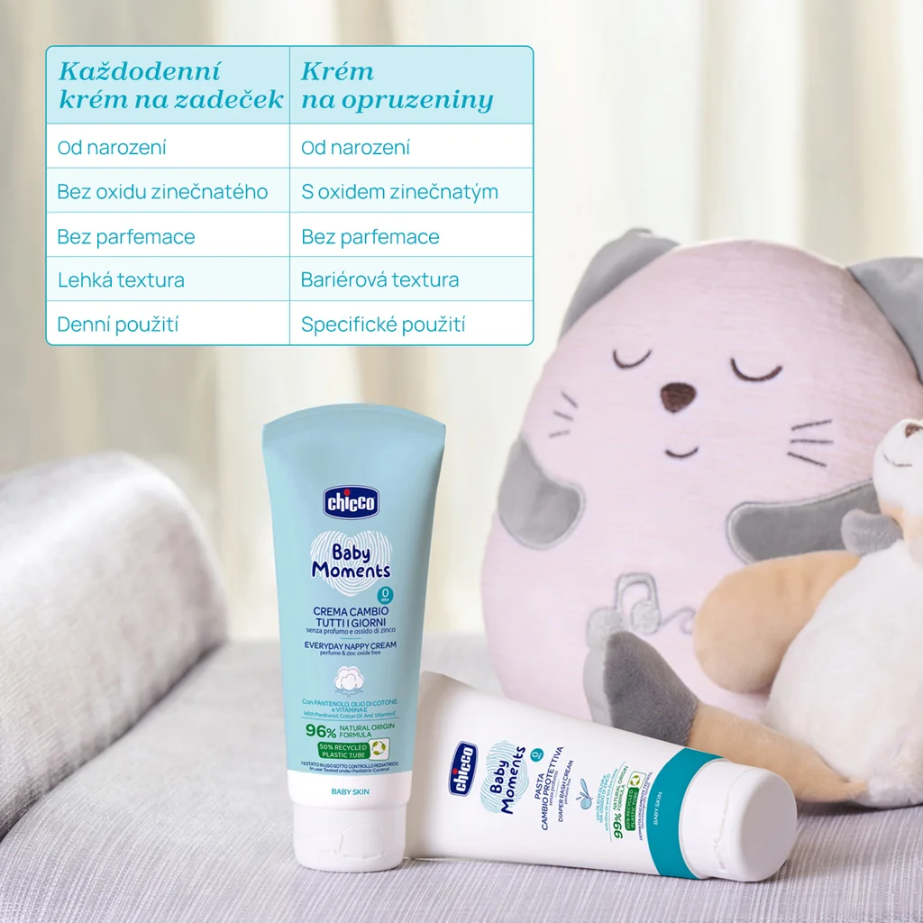 Chicco Krém na zadeček se zinkem Baby Moments 0m+ 100 ml