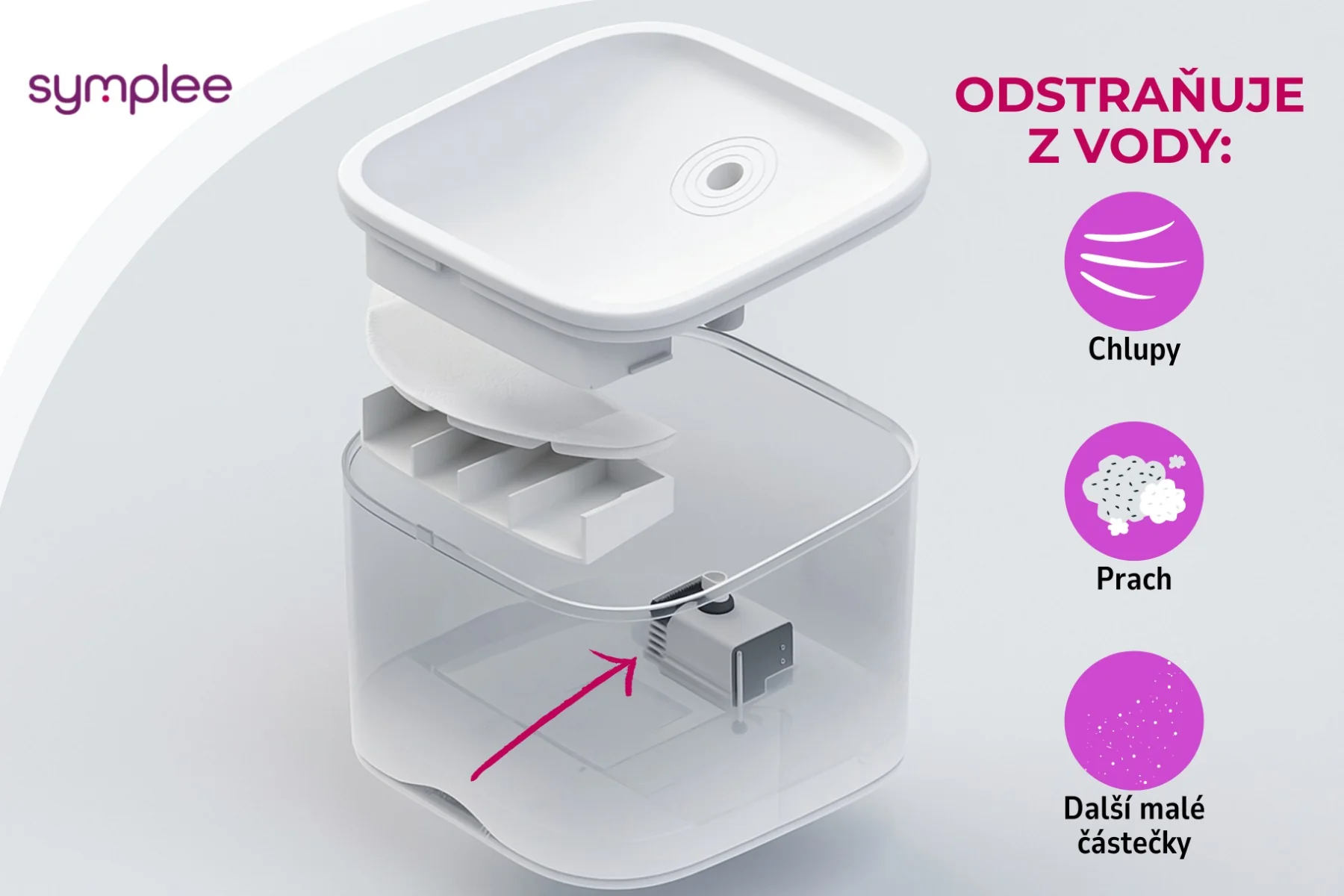 Symplee Smart Pet Fountain náhradní filtr pro čerpadlo 12 ks