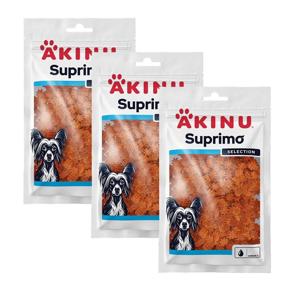 Akinu SUPRIMO SELECTION Losos pamlsek pro psy 75 g MTP 3 ks