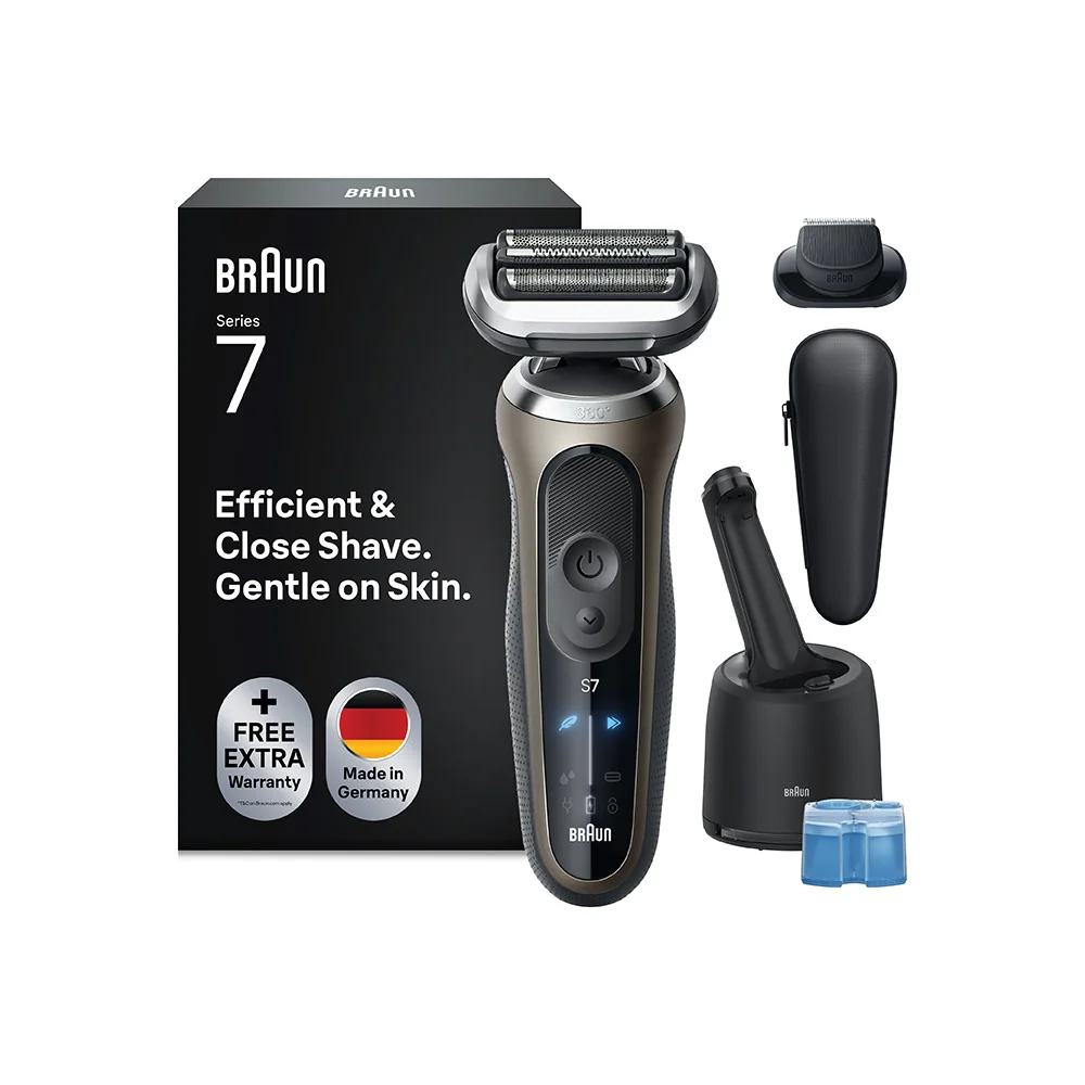 Braun Series 7 72-C7200CC elektrický holicí strojek + stanice SmartCare + 1 nástavec zlatý