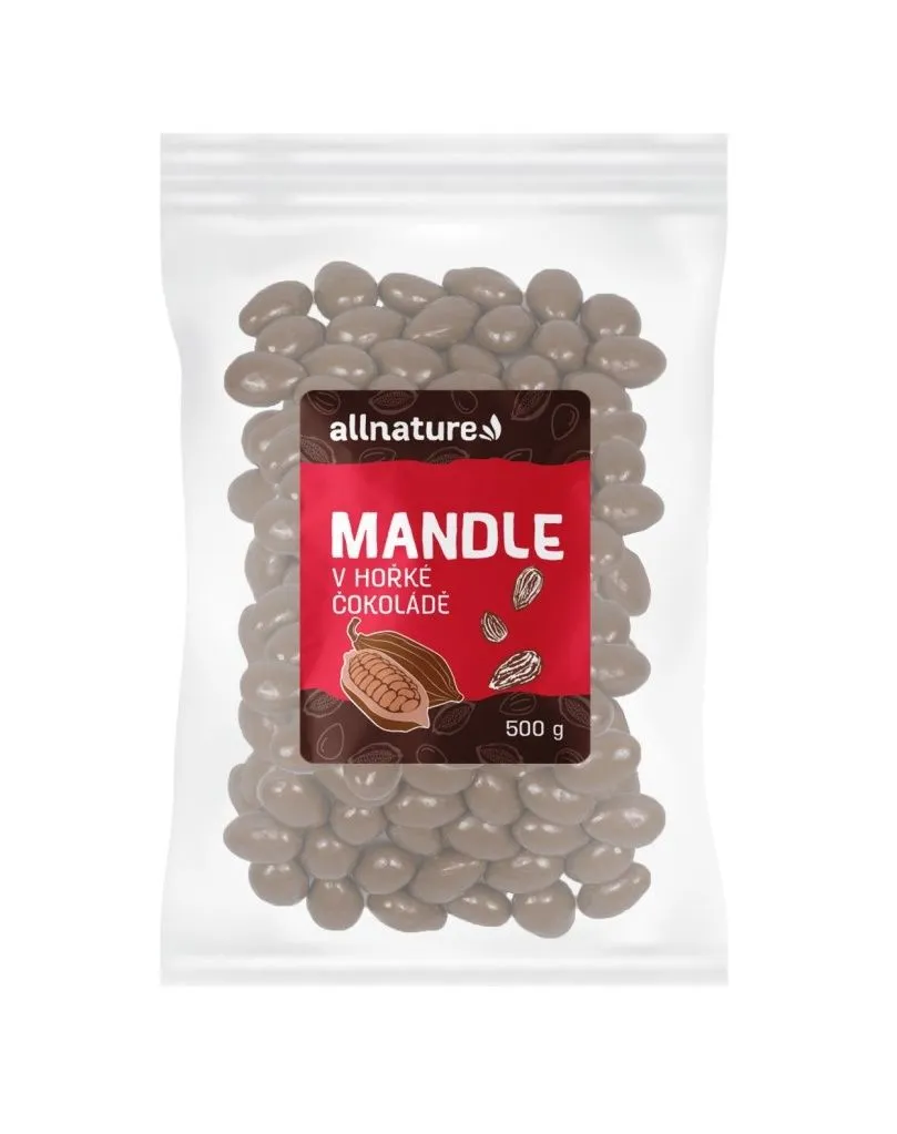 Allnature Mandle v hořké čokoládě 500 g