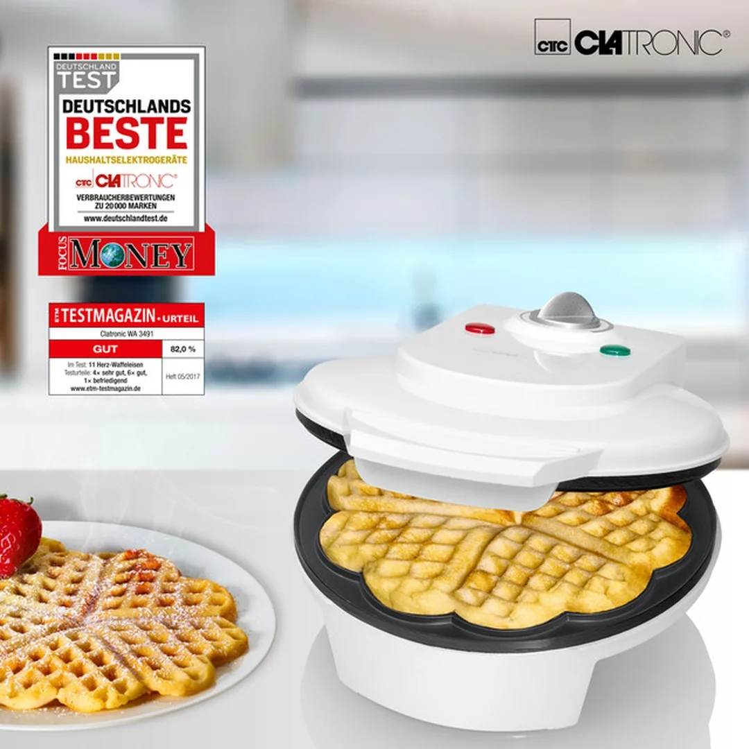 CLATRONIC WA 3491 vaflovač bílý srdíčka