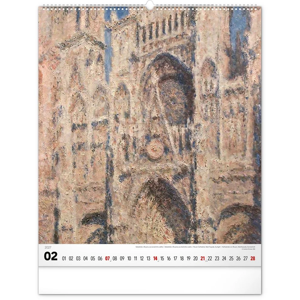 NOTIQUE Nástěnný kalendář Claude Monet 2027 48 × 56 cm