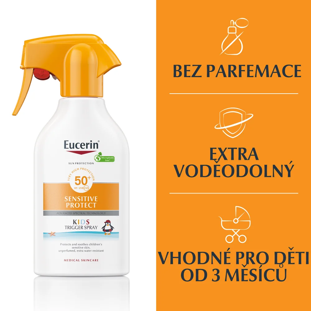 Eucerin SUN Sensitive Protect SPF50+ dětský sprej na opalování 250 ml