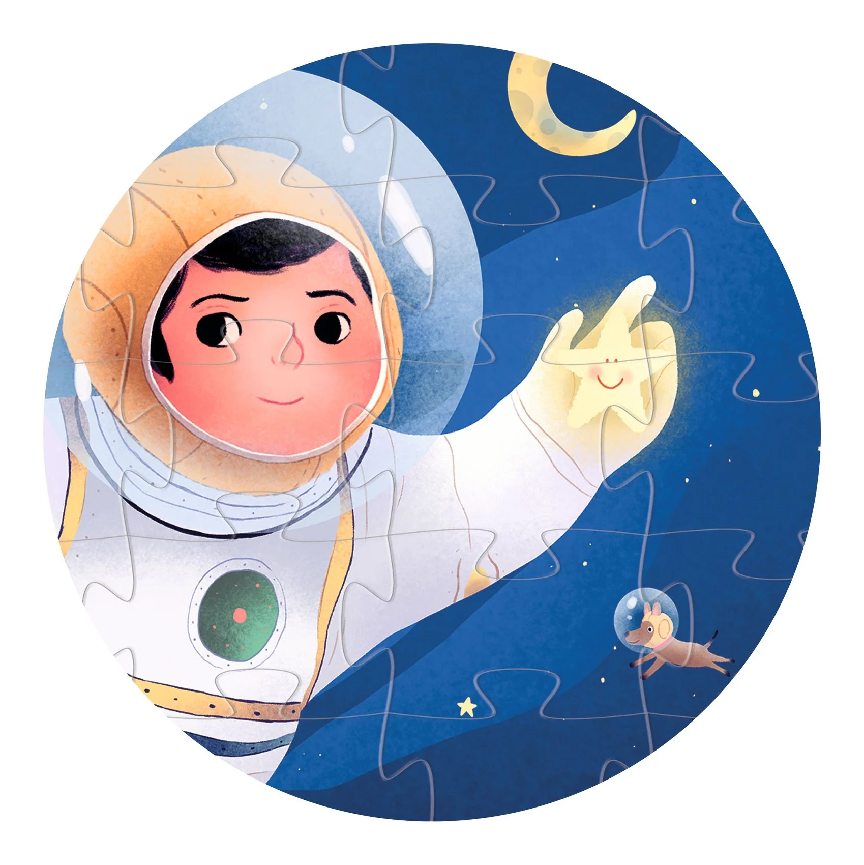 Djeco Puzzle v krabici - Astronaut na měsíci (36 dílků)