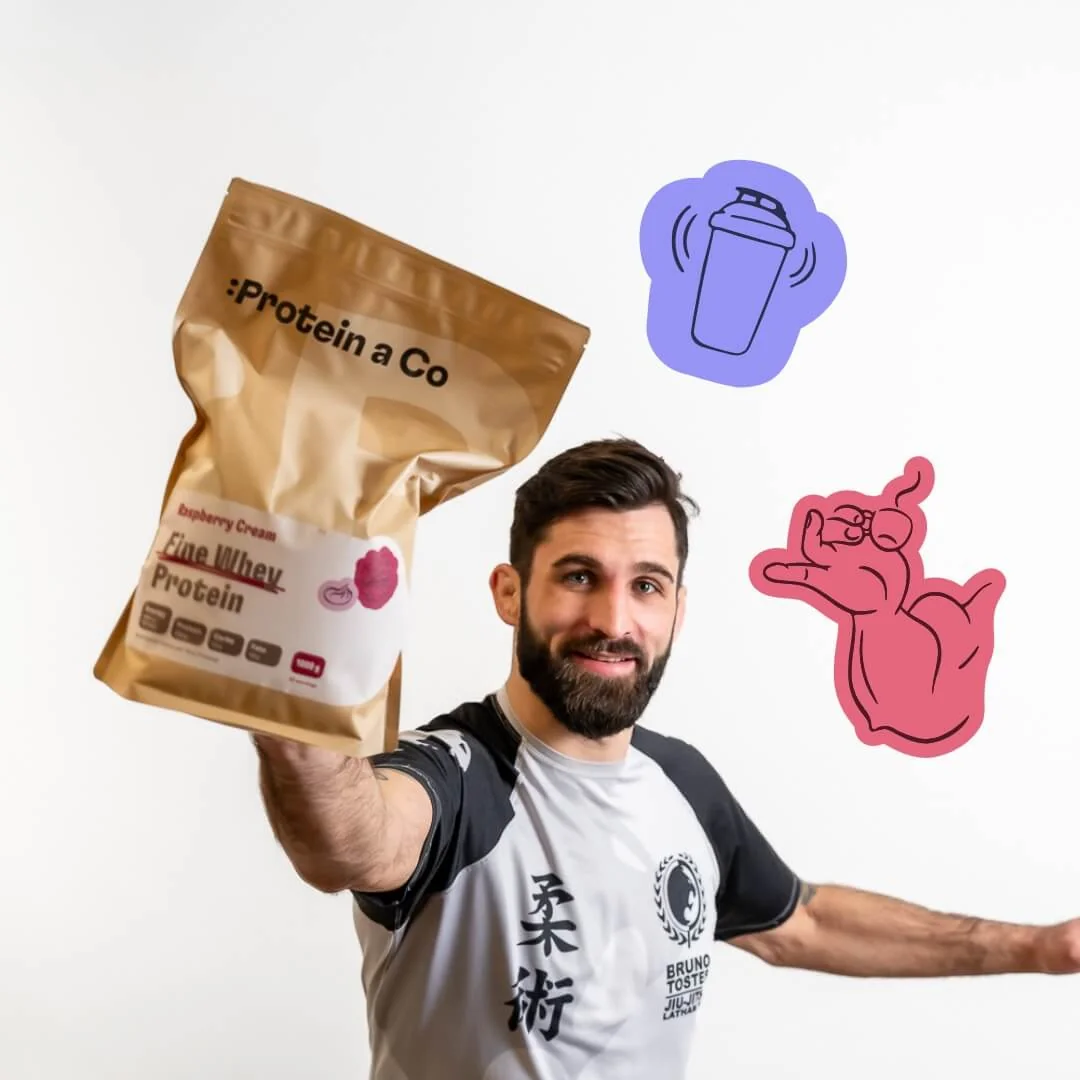 Protein a Co Protein Fine whey slazený stévií 1000 g Raspberry choco swirl