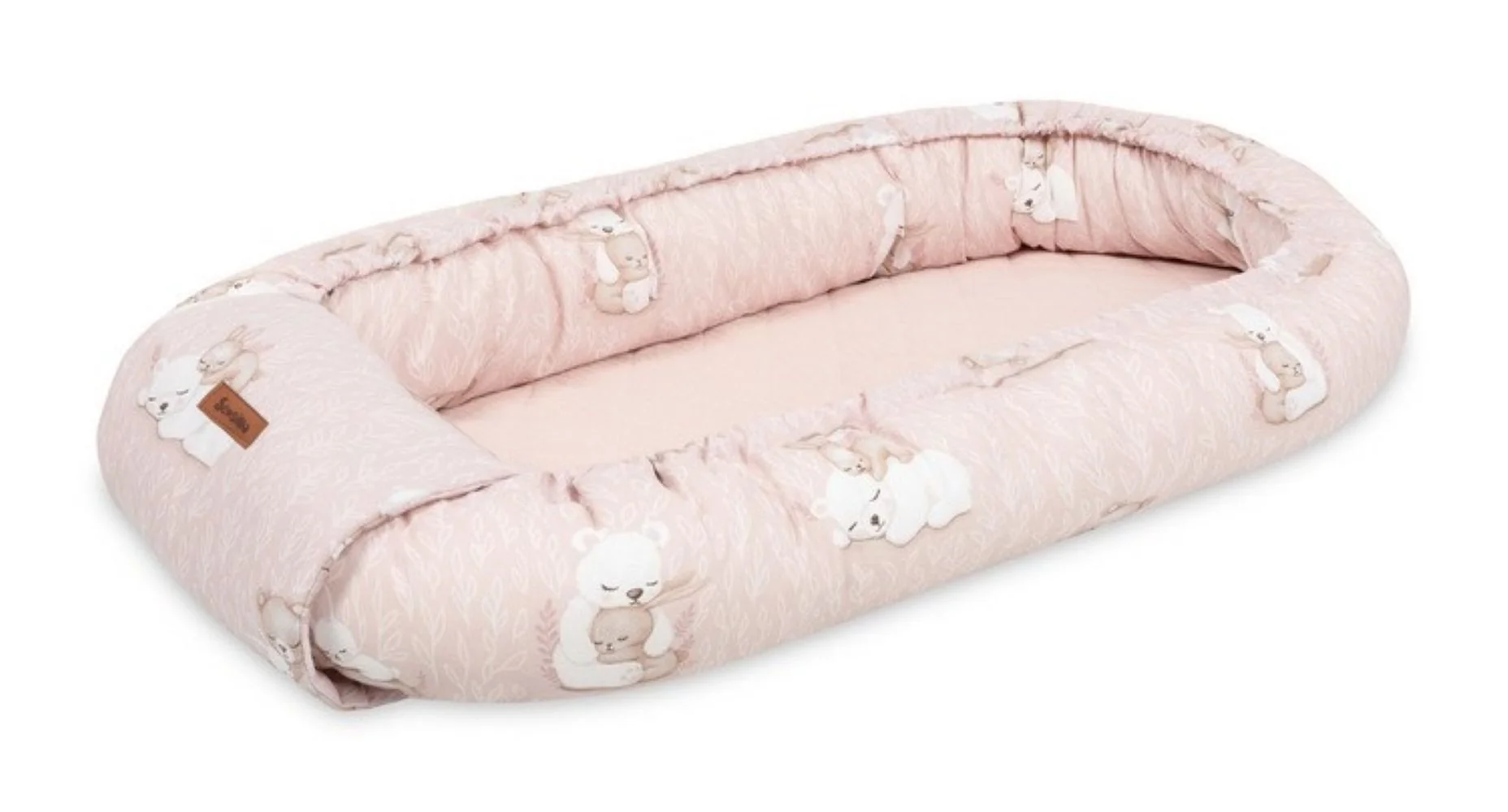 SENSILLO Hnízdečko, kokon pro miminko - bavlna, mušelín, růžové, Bear, Rabbit