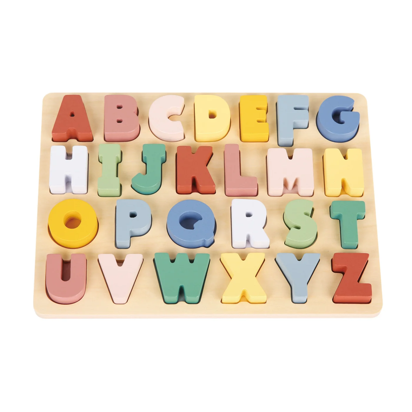 New Classic Toys Vkládací dřevěné puzzle - barevná abeceda