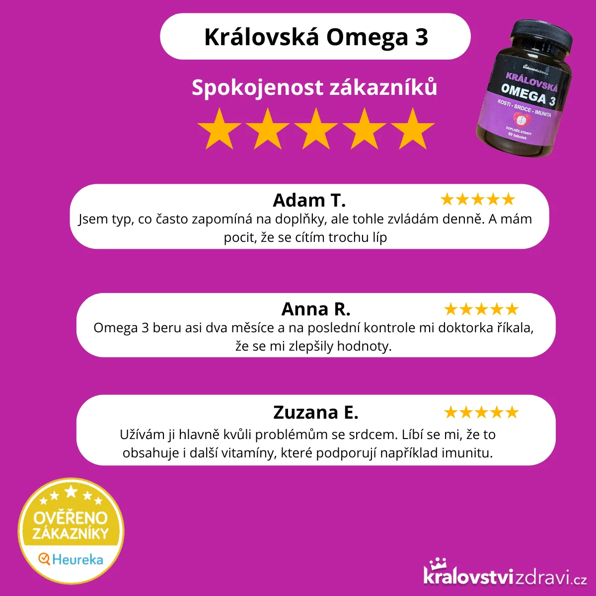 Království zdraví Královská Omega 3 s vitamíny K2, D3, E, 60 tobolek