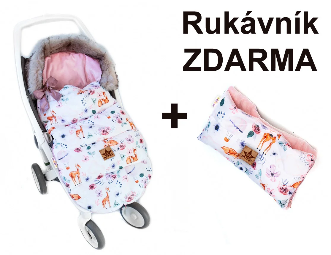 Baby Nellys Dětský fusak maxi, PREMIUM Srnka 110x50cm,+ rukávník